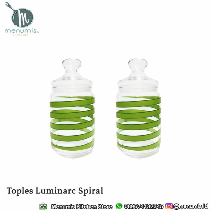 Toples Luminarc Sprial Hijau / Toples Kaca Murah