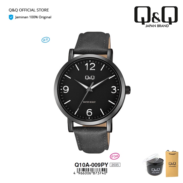 Q&Q QnQ QQ Jam Tangan Arloji Pria Fashion Analog Leather Kulit - Q10 Q10A Water Resist 3 BAR-1