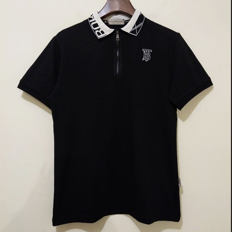 Kaos Polo / Kerah Burberry Logo Premium import