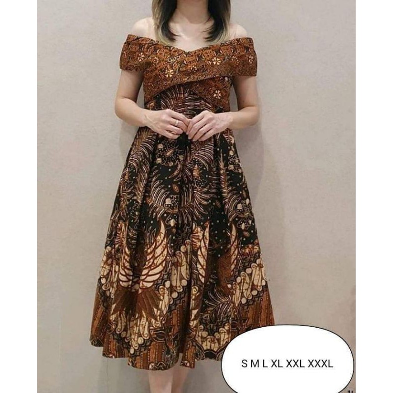 Dres Kombinasi Polos Tile BATIK SOLO