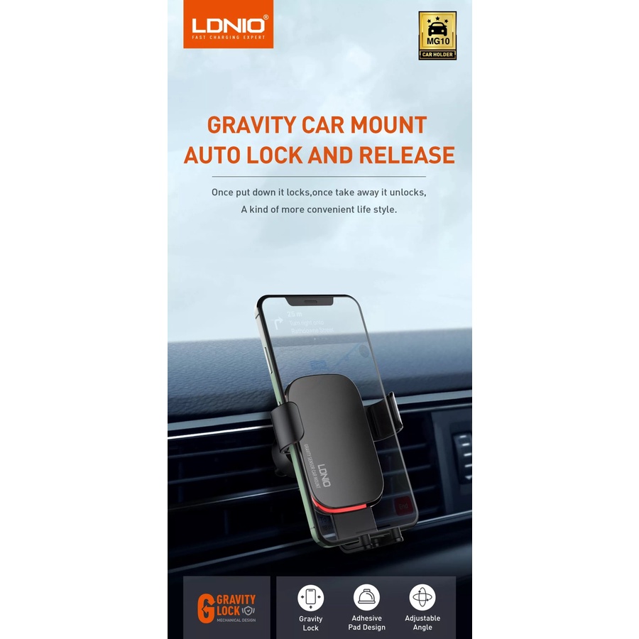 Dashboard Car Phone Air Vent LDNIO MG10 Holder HP Mobil Lubang AC ORIGINAL