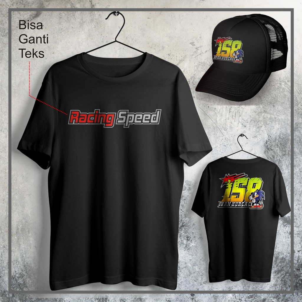 Kaos Racing Speed, Custom Nama dan Nomor Start serta Nama Team