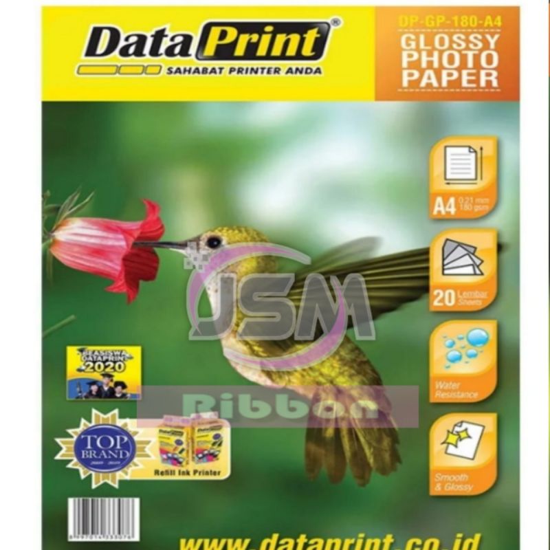 

Glosy Photo Paper A4 Merk Dataprint Ketebalannya 180 Gsm