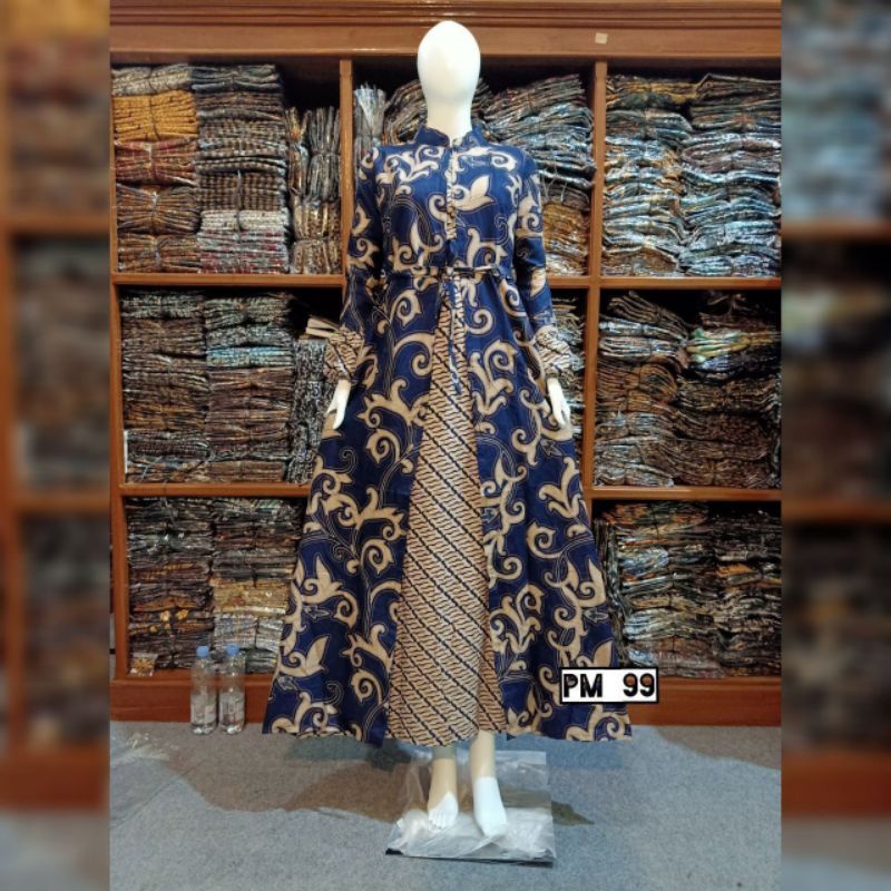 TERBARU Gamis Wanita Batik Cardi Bahan Katun JUMBO