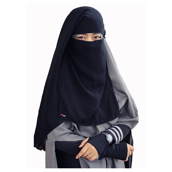 Cadar Niqob Purdah New Long Yaman Anti Singkap Tahan Badai 1 Layer-TS - Hitam