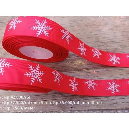 

xfv-042 GPITA-869 : Pita Grosgrain Natal Snow 1 inch (per ROL)