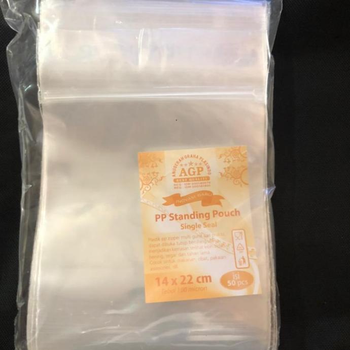 STANDING POUCH SINGLE SEAL 14X22 ISI 50PCS