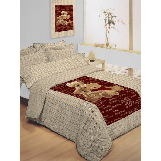 Bedcover Teddy Bear Full 100% Katun Shyra uk 120 x 200 cm