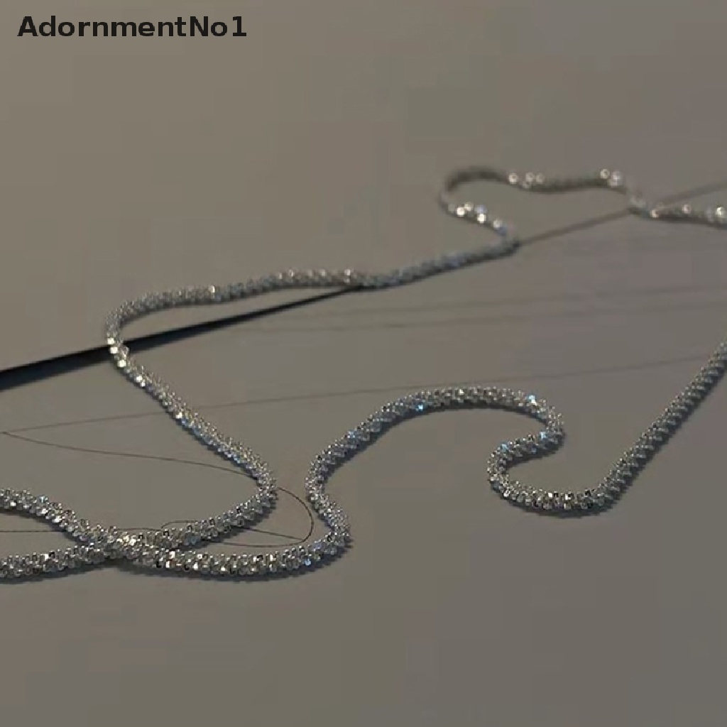 (AdornmentNo1) Kalung Choker Sterling Silver Berkilau Untuk Wanita