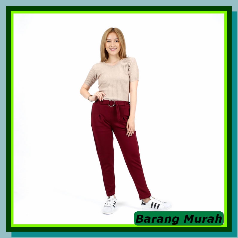 Celana Panjang Wanita Pensil I Basic Pants Cewek Remaja I Celana  AX681 Myredo - Panjang Cewe/ Baha