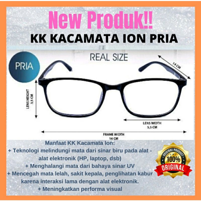 KK Kacamata Ion Pria,ORI