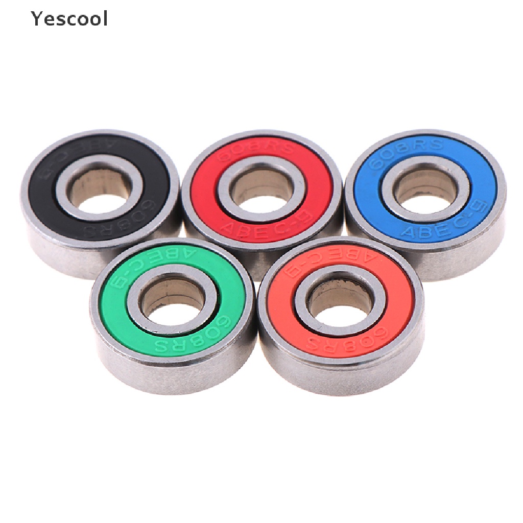 Yescool 5Pcs ABEC-9 608RS Bearing Roda roller Untuk skateboard / Skuter