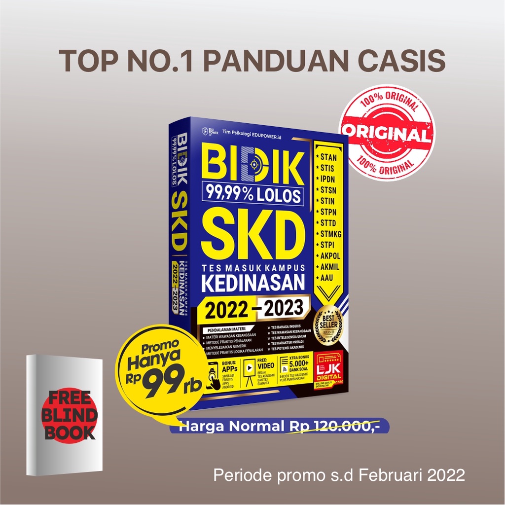 BUKU BEST SKD KEDINASAN BIDIK 99,99% LOLOS SKD KEDINASAN 2022-2023