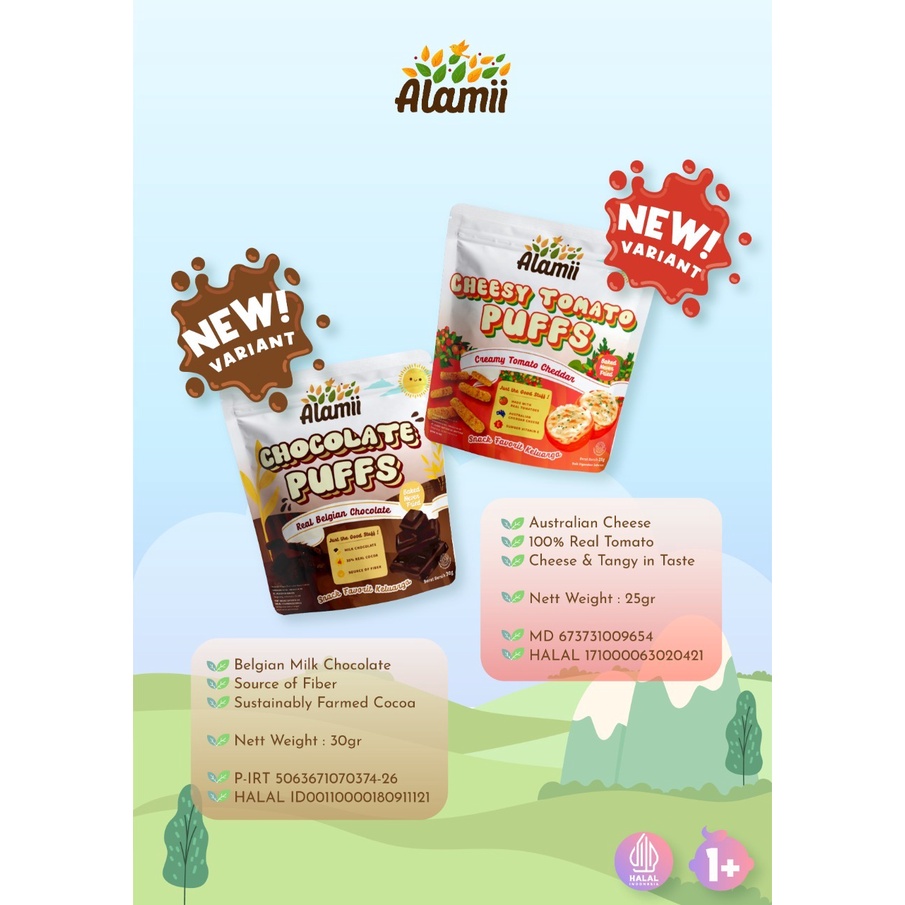 Alamii Puffs Alamii Puff 30gr - NO MSG HALAL 1+ Snack Bayi Biscuit Bayi Cemilan Snack Bayi 1 thun