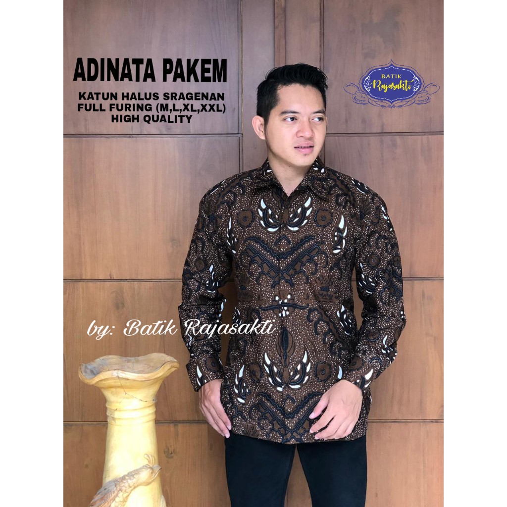 ADINANTA RAJASAKTI KEMEJA BATIK SOLO PRIA LENGAN PANJANG LAPIS FURING ATASAN BATIK PREMIUM MODERN KATUN HALUS BAHUWIRYA  BANAMITRA BANAMITRA PUTIH BANGSAWAN BAYU PUTRA BERLIAN BIRU BHARATAYUDA BIMASENA BIRENDRA BIRU INDAH BRAHMAKERTA BRAHMAKERTA MERAH BUD