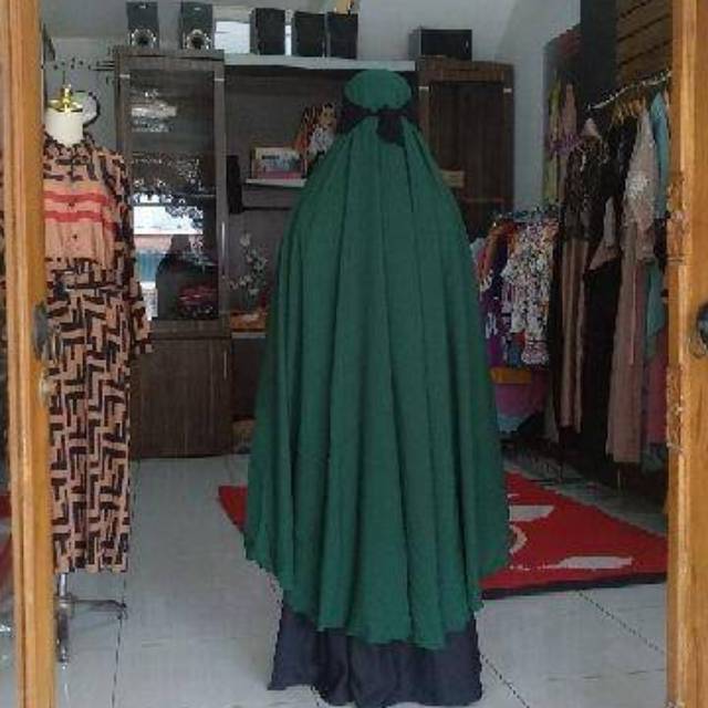 (1 kg : 3 pcs) Khimar syari super jumbo PAD XXXXL BUNDAR  bisa buat mukena