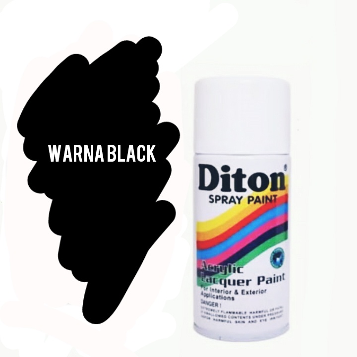 cat semprot pylok pilok pilox diton  300cc warna black hitam doff glosy metallik hitam kusam hitam mati 30cc