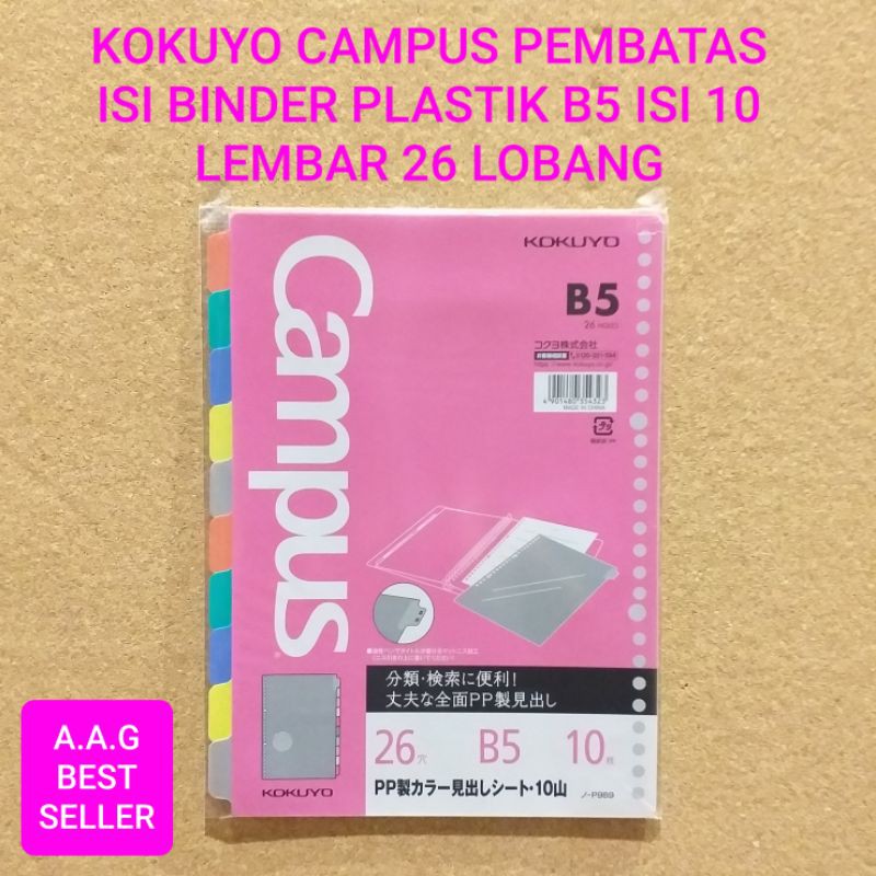 

KOKUYO CAMPUS PEMBATAS ISI BINDER PLASTIK B5 ISI 10