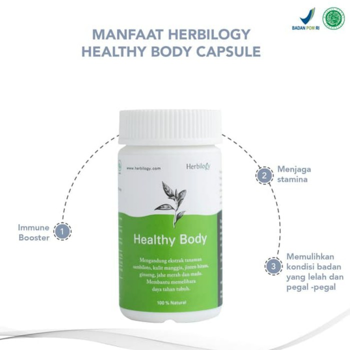 HERBILOGY Healthy Body Immune Booster 60 Veg Capsule Menjaga Stamina