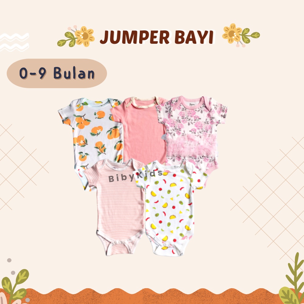 Jumper Import Bayi Premium Peremuan Jumper Baby Girl Newborn Lengan Pendek Baju Bayi Impor Premium P