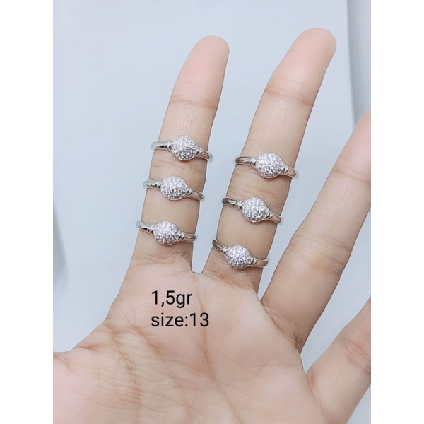 cincin bulat corr mp / cincin perak 925 asli lapis emas /cincin fashion wanita impor silver825