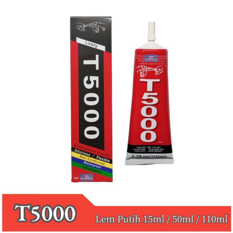 LEM LCD TOUCHSCREEN T5000 PUTIH SUSU UKURAN 15ML 50ML 110ML