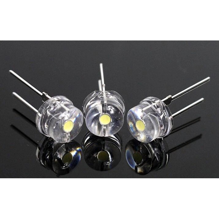 LED 8mm strawhat / pendek - 8mm straw hat / sinar sebar isi 500pc