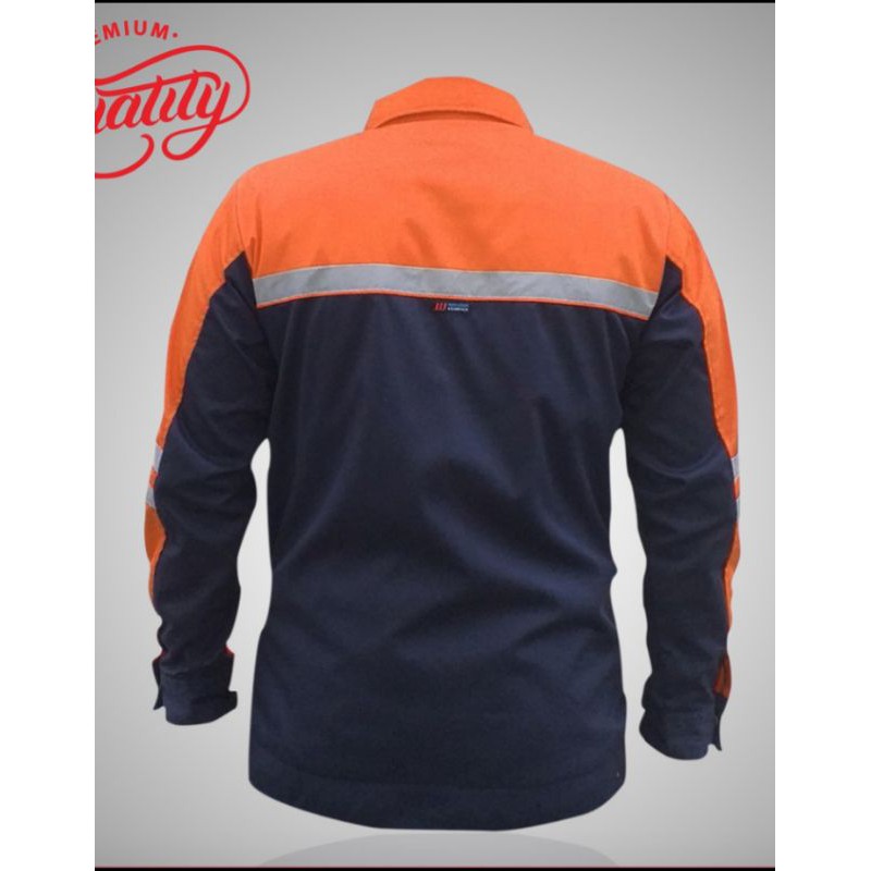 SERAGAM SAFETY BIG SIZE JUMBO XXXL ORANYE DONGKER SEMI JAKET LINGKAR BADAN 130 CM