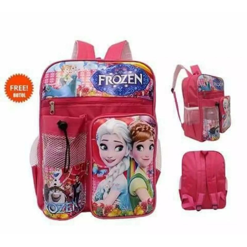 TAS RANSEL ANAK SD&amp;TK FROZEN, TAS ANAK SD&amp;TK BERHADIAH BOTOL