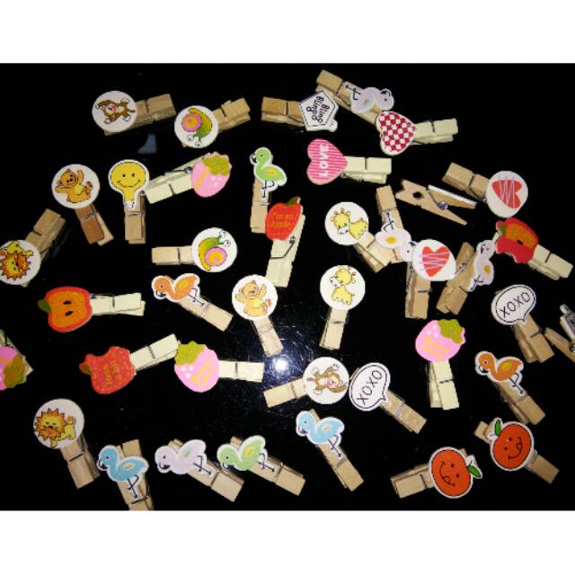 Klip kayu/Penjepit kayu - Penjepit Polaroid Karakter