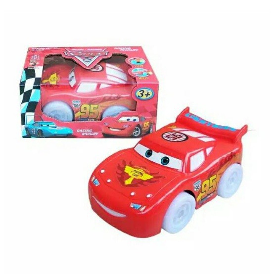 Mainan Mobil mobilan Cars Roda Lampu Nyala Mainan Go N Bump McQueen Cars