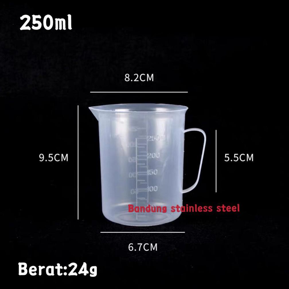 Gelas ukur plastik 250ml measuring cup 250 ml murah garis bening