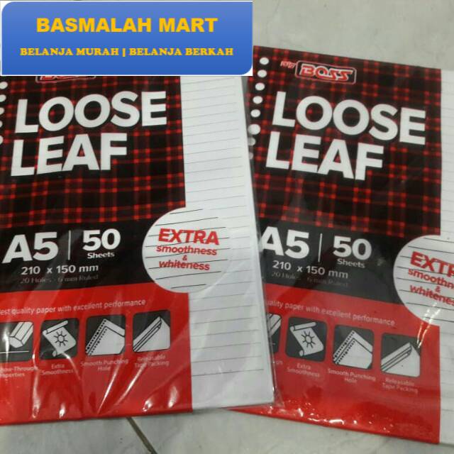

Loose Leaf A5 50 Lembar Murah Termurah (Ilham Berkah Mart)