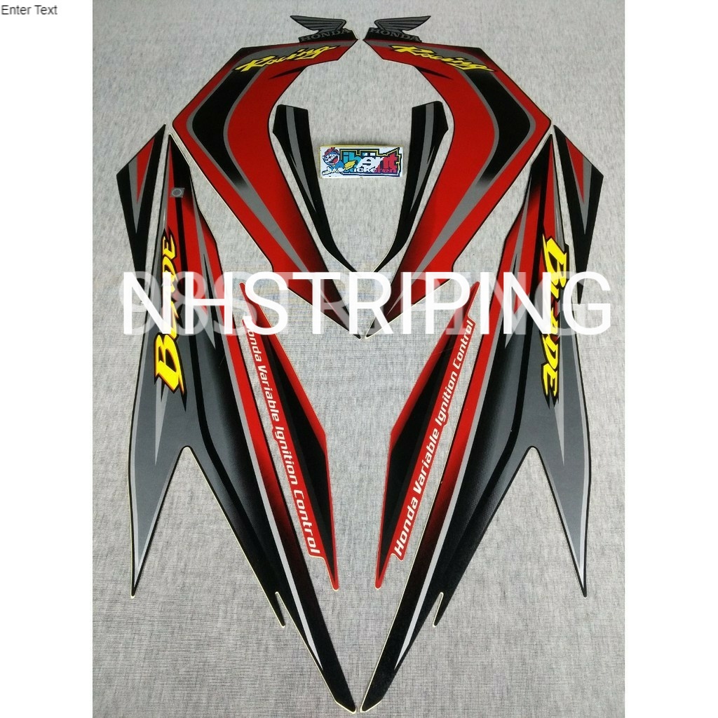 STRIPING LIS STANDAR BODY HONDA BLADE MERAH HITAM SILVER TAHUN 2011 2012 CW RACING