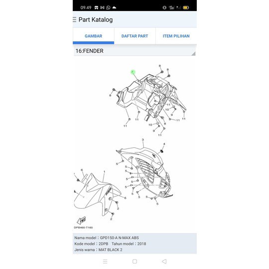 spakboard belakang nmax old tabung shock original yamaha