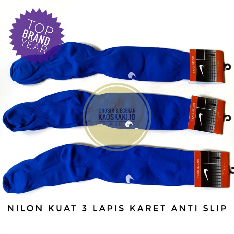 KAOS KAKI PANJANG NIKE FUTSAL BOLA BIRU NILON
