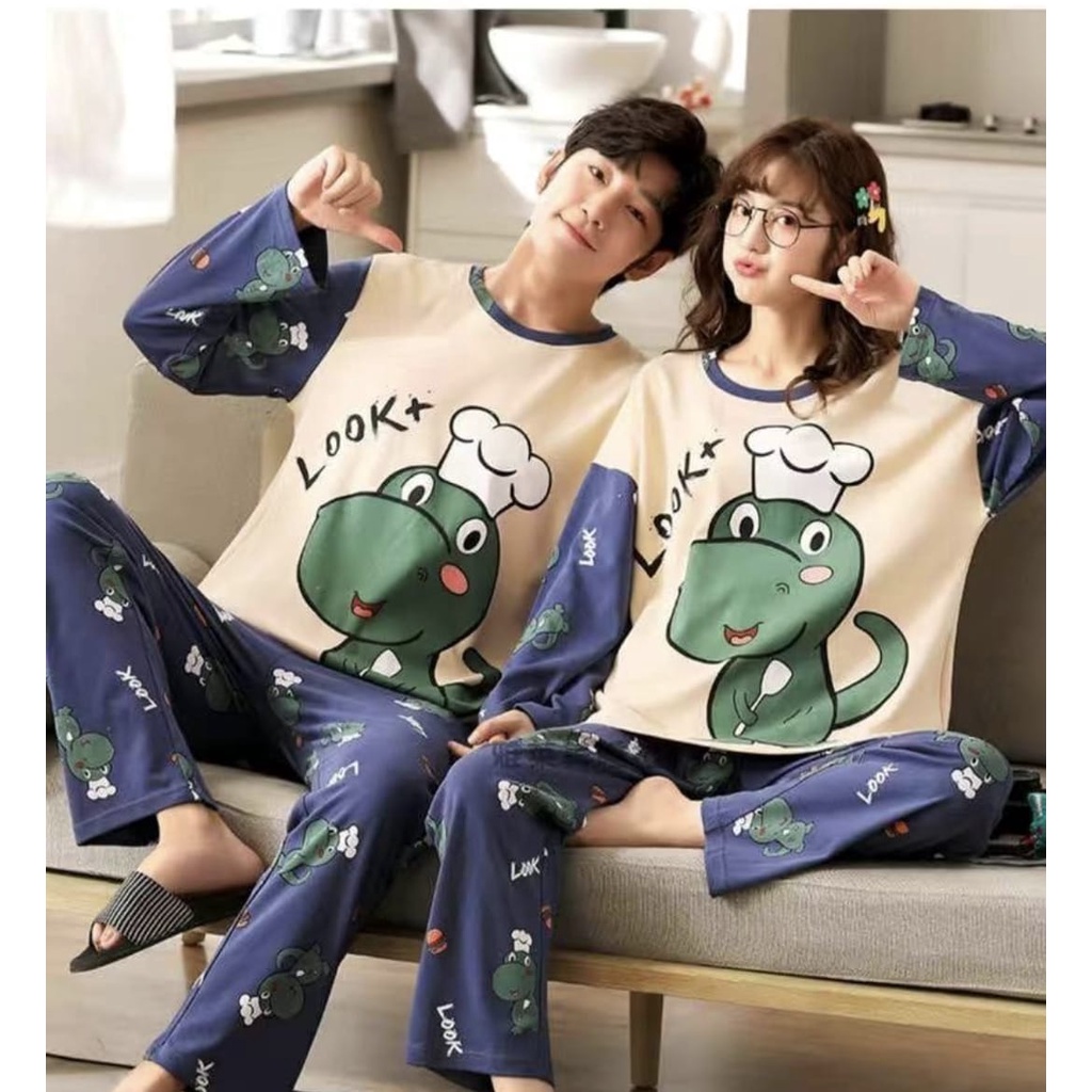 Baju tidur piyama pp couple bahan kaos import