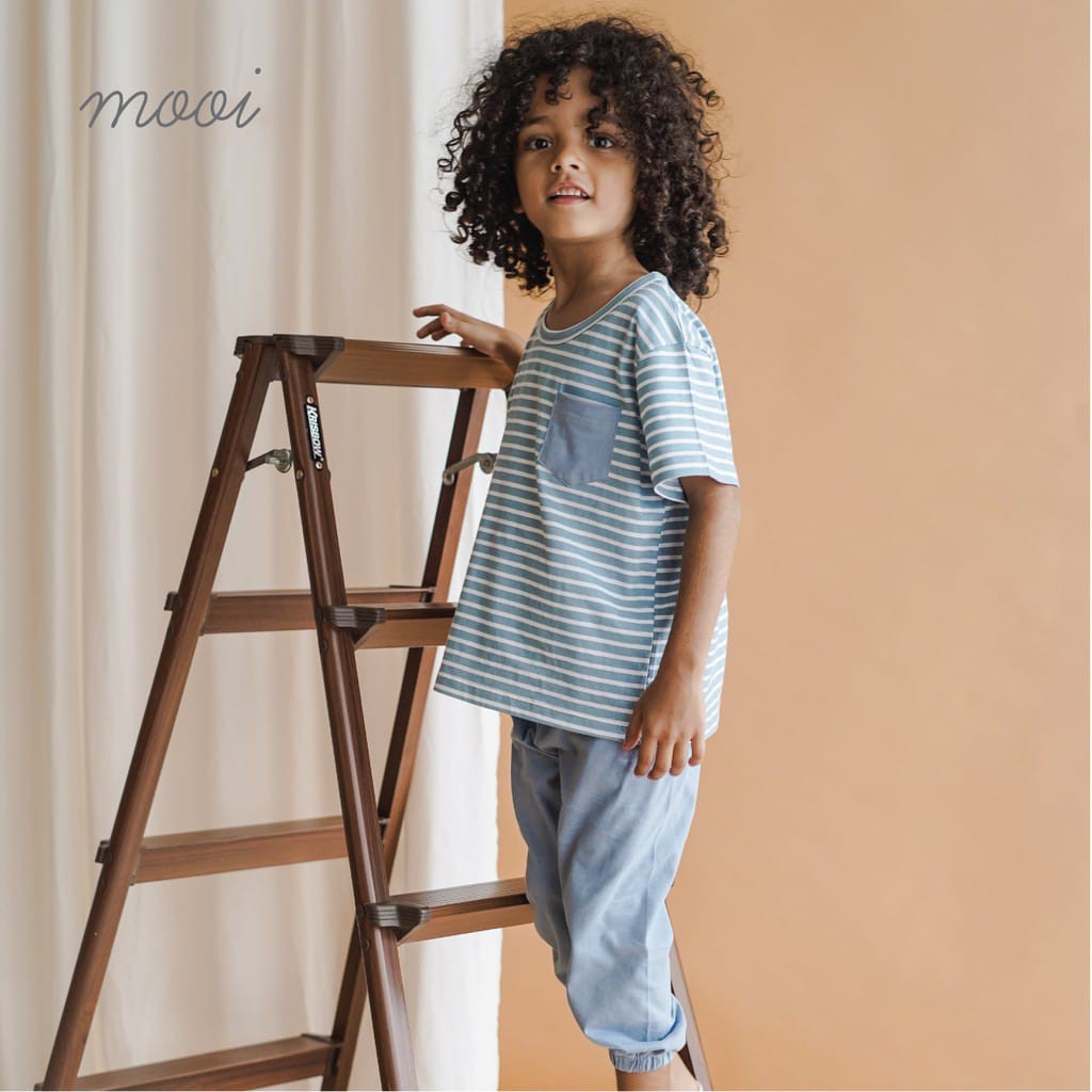 PROMO 7.7 PROMO BAJU LEBARAN MURAH CUCI GUDANG PROMO MOOI STRIPE POCKET TEE BAJU ANAK BAJU BAYI ATASAN ANAK