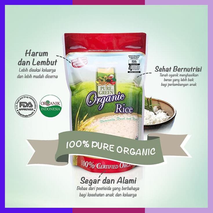 

Beras Organik Pure Green Kombinasi Merah Putih Mixed Rice 1Kg