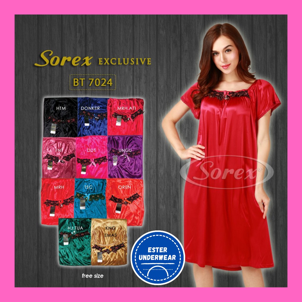 Baju tidur wanita Satin Lingerie Sorex Exclusive BT 7024 ISI-1 PCS