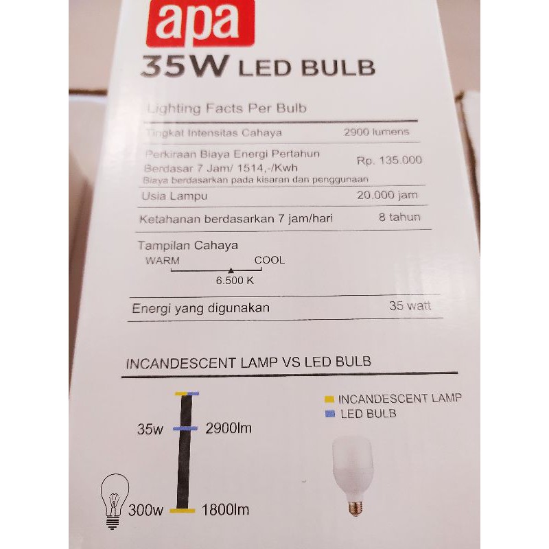 APA LED BOHLAM LAMPU  25 &amp; 35 WATT E-27/ACE LAMPU BOHLAM LED/ BOHLAM LAMPU LED MURAH DAN BERGARANSI