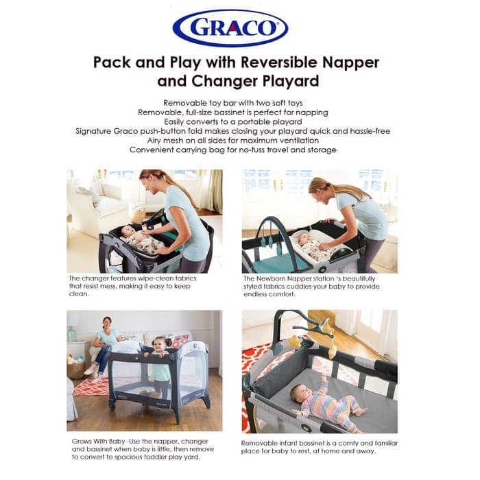 Graco Pack n Play Playard Napper Changer Baby Box Kasur Bayi Box Bay