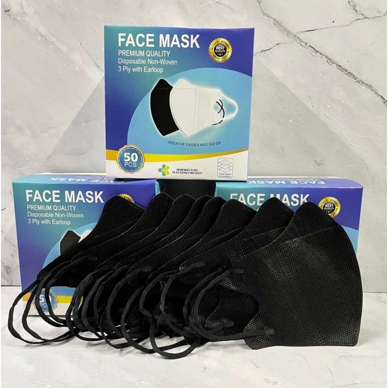 MASKER FACE MASK DUCKBILL / DUCKBILL MASKER GARIS ISI 50PCS PER BOX