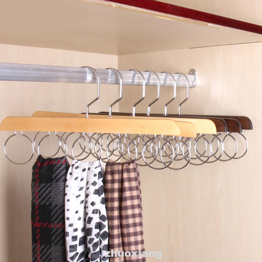 Ties Belts Wood Storage Closet Organizer Shawl Rotatable Bedroom 5 Circles Scarf Hanger Shopee Indonesia