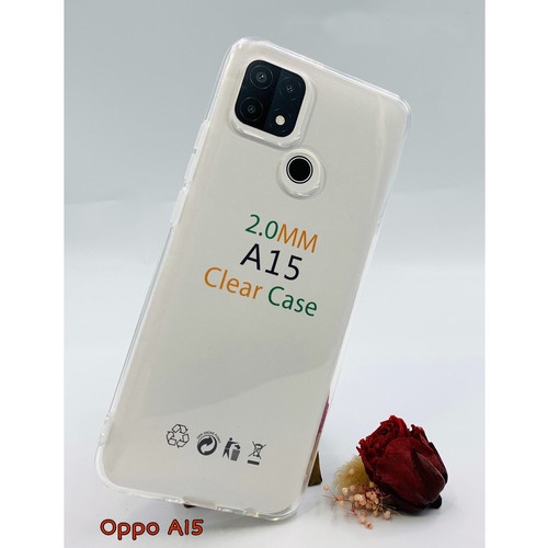 Case OPPO A15 Casing Clear HD KETEBALAN 2MM BENING TRANSPARAN TPU Premium Softcase