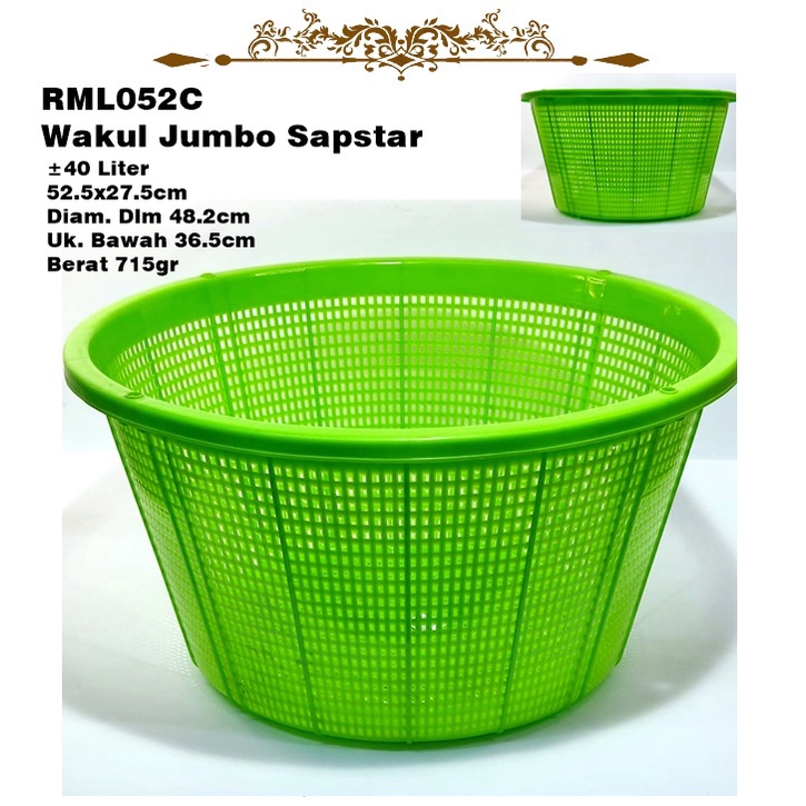 RML052C Wakul/Keranjang Nasi/Tempat Nasi Jumbo Sapstar ±40 Liter