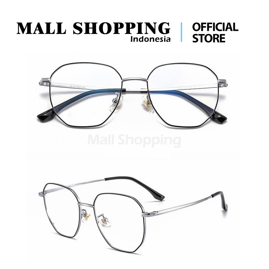 (COD) Kacamata Anti Radiasi  Glassess Metal Gaya Retro Korean Fashion Unisex MALLSHOPPING