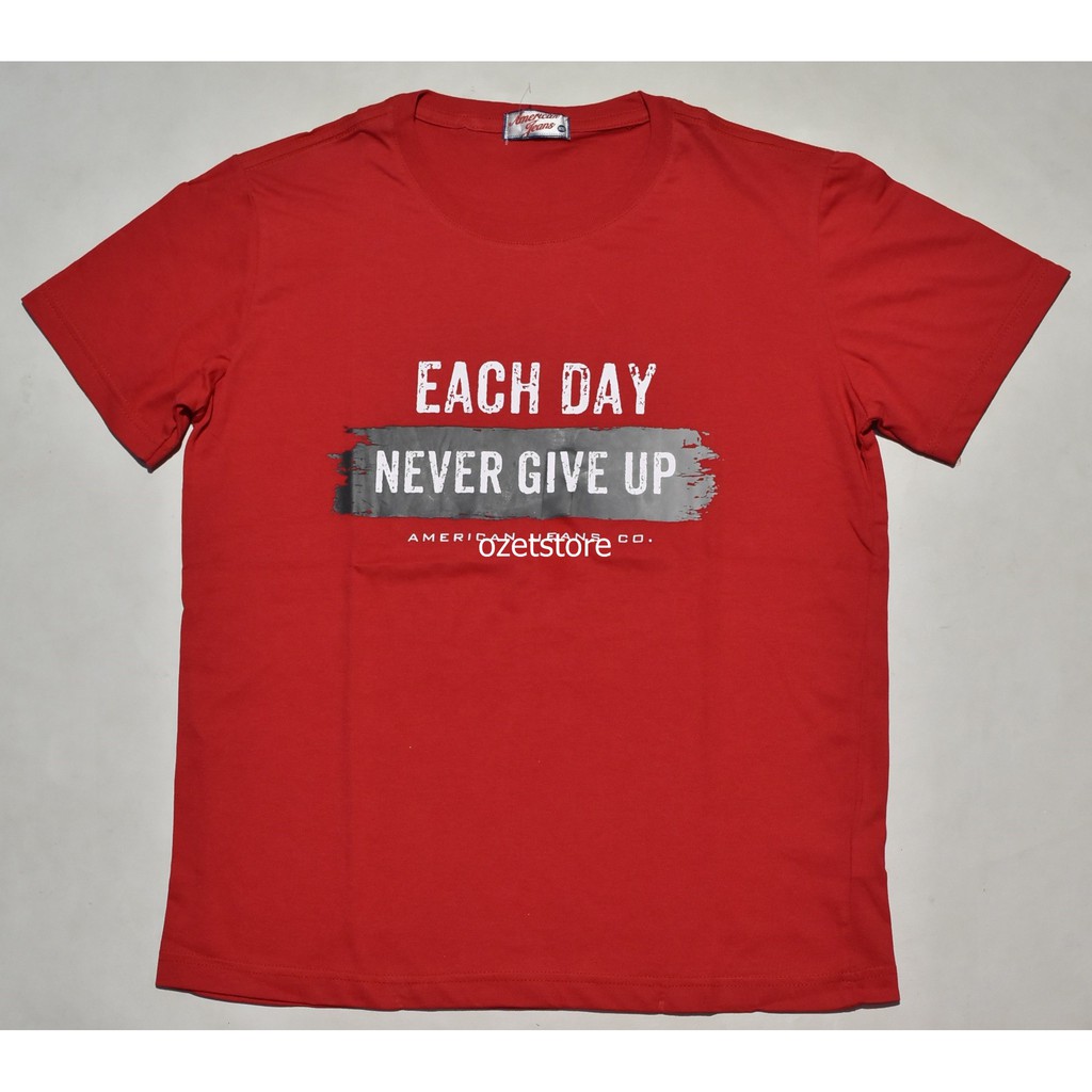 Kaos Pria Lengan Pendek Merah AMERICAN JEANS CG22 ORIGINAL