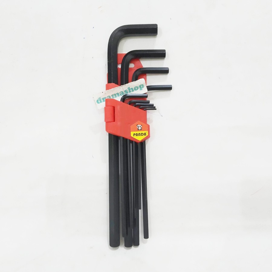 Kunci L hexa hexagon Hex Key panjang set 9pcs hitam dramashop