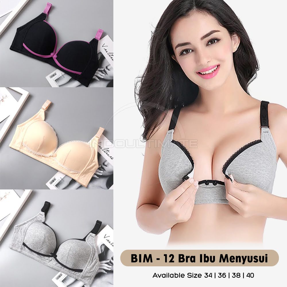 1 Pcs Bra Menyusui Tanpa Kawat Bra Menyusui Kancing Depan BH Menyusui Bayi Pakaian Dalam Wanita Cewek Perempuan Nursing Bra Maternity Bra BIM-12